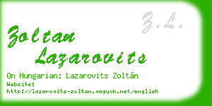 zoltan lazarovits business card